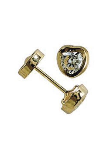 Abridor de oro 18k Corazon con Cubic (CH-784)