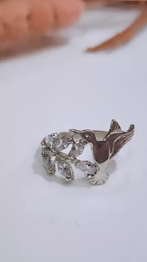 Anillo plata colibri