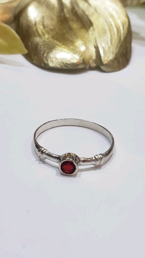 Anillo Solitario Plata