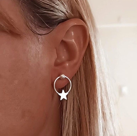 Argollasstar(Par)/Acero blanco