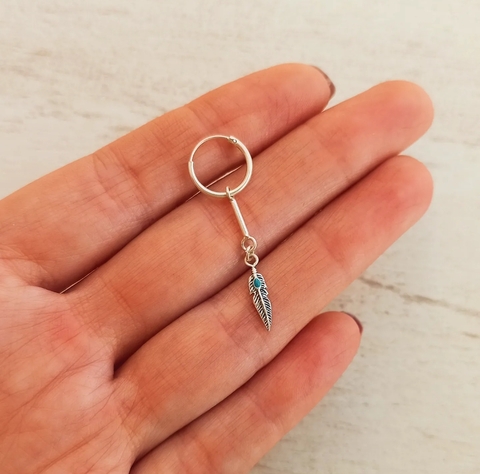 Argollita con dije DAKOTA turquesa