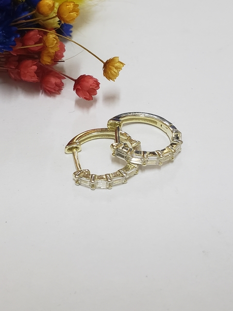 Aros argollas dorado baguettes