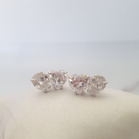 Aros heart drop (plateado)