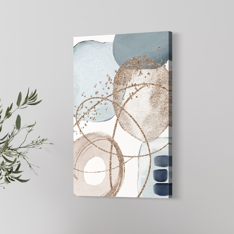 Canvas - Abstracto celeste y dorado 3