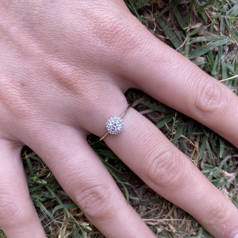 Cintillo flower en Plata 925 con cubics