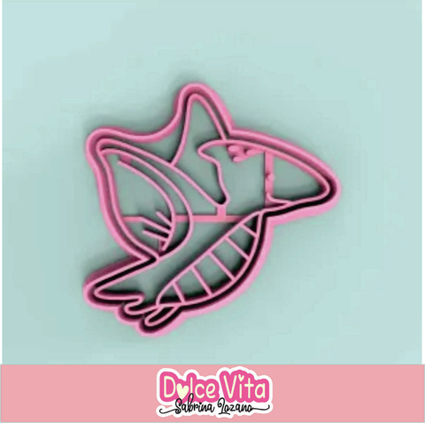 Cortante + Sello Pterodactilo Dinosaurio