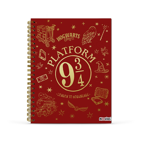 CUADERNO A4 TAPA DURA RAYADO HARRY POTTER