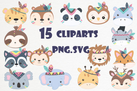 Hoja de Elementos Animalitos Tribal 2