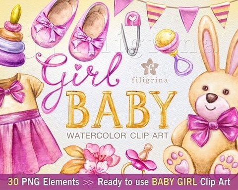 Hoja de Elementos Baby Girl