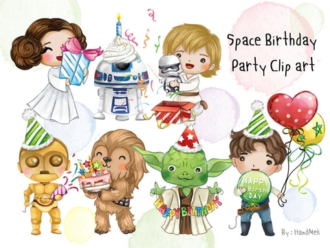 Hoja de Elementos Star Wars Cumpleaños