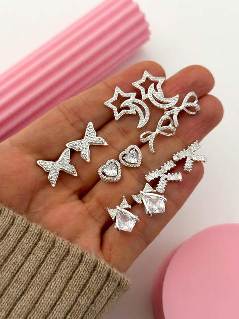 Pack x3 Aros Pasantes Strass CD348