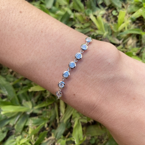 Pulsera mini susanitos en Plata 925 con cubics