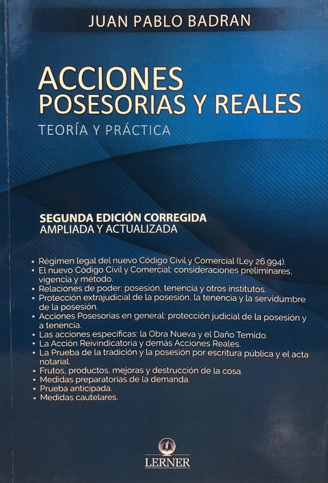 Acciones posesorias y reales.Juan P. Badran