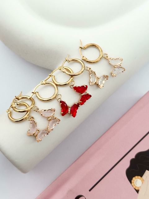 Pack x3 Aros Mariposa Golden CD398