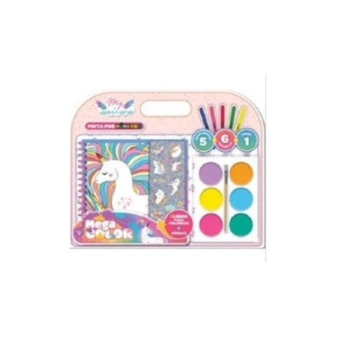 UNICORNIOS [LIBRO + 6 ACUARELAS + 5 MARCADORES + PINCEL] (BLISTER ACUARELAS..