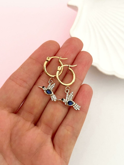 Argolla Colibrí Golden Azul ARD290