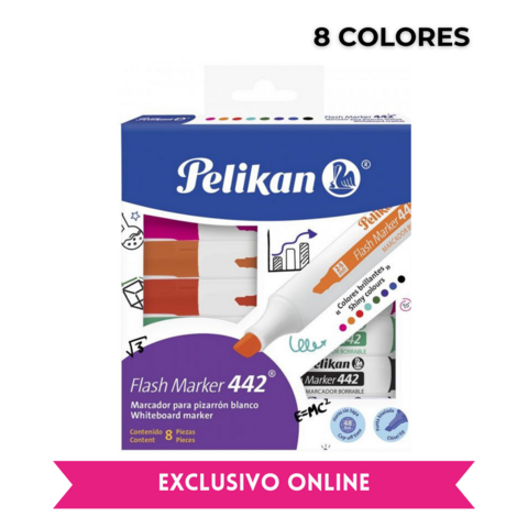 MARCADOR PELIKAN 442 P/PIZARRA ESTUCHE X 8 COLORES SURTIDOS