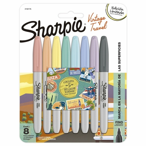Marcadores Sharpie Fine Vintage estuche x 8