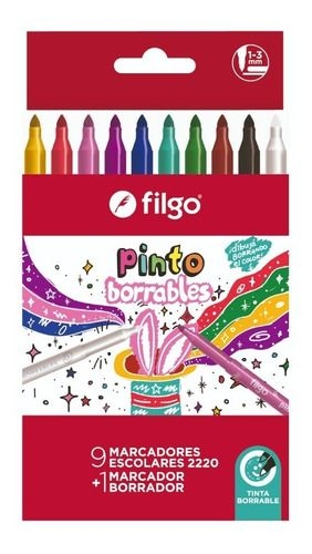 Marcadoress Filgo Pinto Borrables x 10
