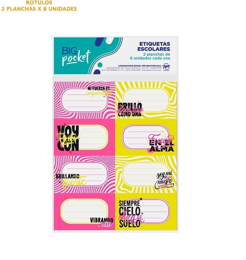 ROTULO PPR BLISTER X 16 ETIQUETAS - FLUO