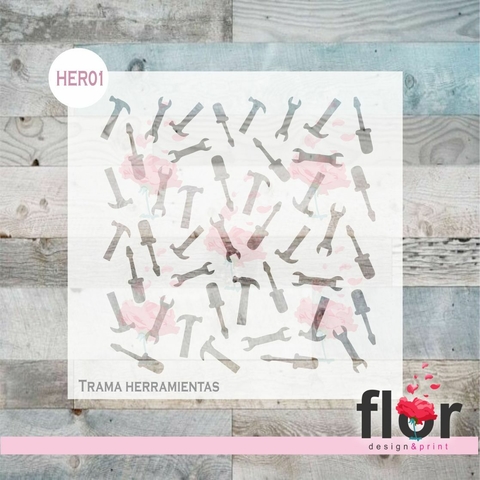 Stencil Trama Herramientas HER01
