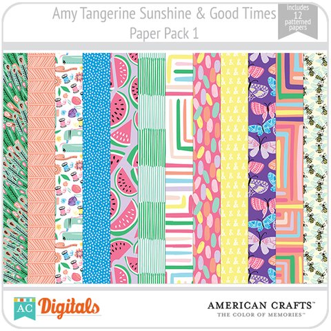 Sunshine &amp; Good Times Amy Tangerine PP1 American Crafts