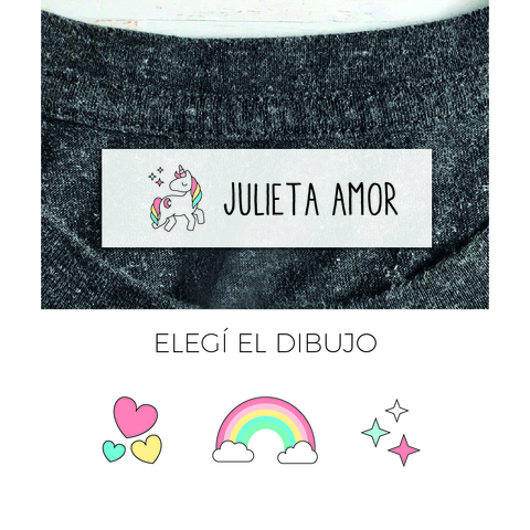 Unicornio Amor - Etiquetas para Ropa