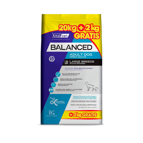 VITAL CAN BALANCED ADULTO RAZA GRANDE 20+2KG BONUS